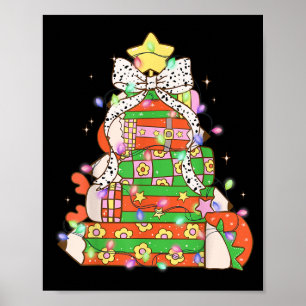 Christmas Pencil Tree Lights Coquette Bow Teacher  Poster