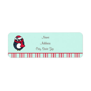 Christmas Penguin  Address Labels