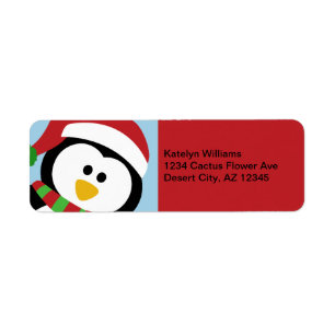 Christmas Penguin Address Labels