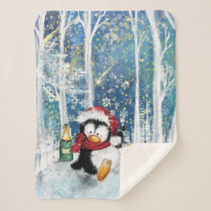 Christmas Penguin Baby Blanket