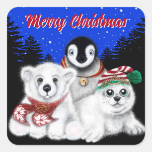 Christmas penguin baby polar bear seal pup 
