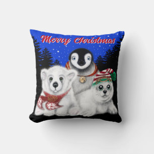 Christmas penguin baby polar bear seal pup  cushion