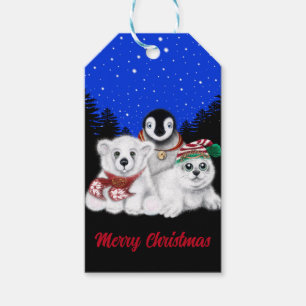Christmas penguin baby polar bear seal pup  gift tags