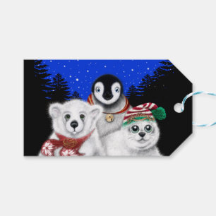 Christmas penguin baby polar bear seal pup  gift tags