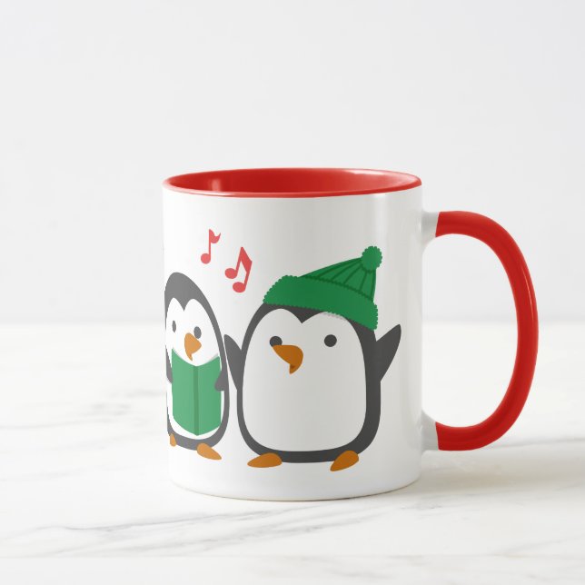 Christmas Penguin Barbershop Quartet Mug (Right)