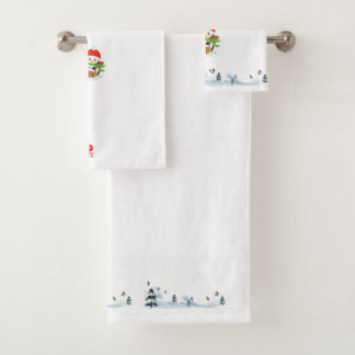 Christmas Penguin Bath Towel Set