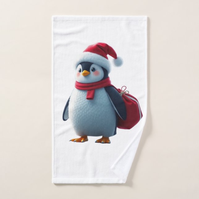 Christmas penguin bath towel set (Hand Towel)