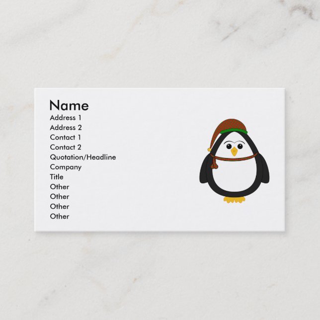 Christmas Penguin Business Card (Front)