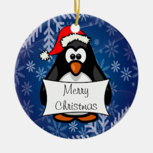 Christmas Penguin Ceramic Tree Decoration