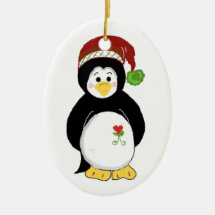Christmas Penguin Ceramic Tree Decoration