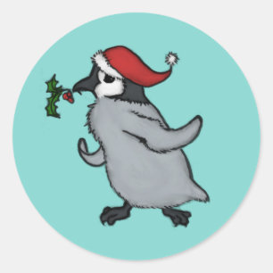 Christmas Penguin Classic Round Sticker