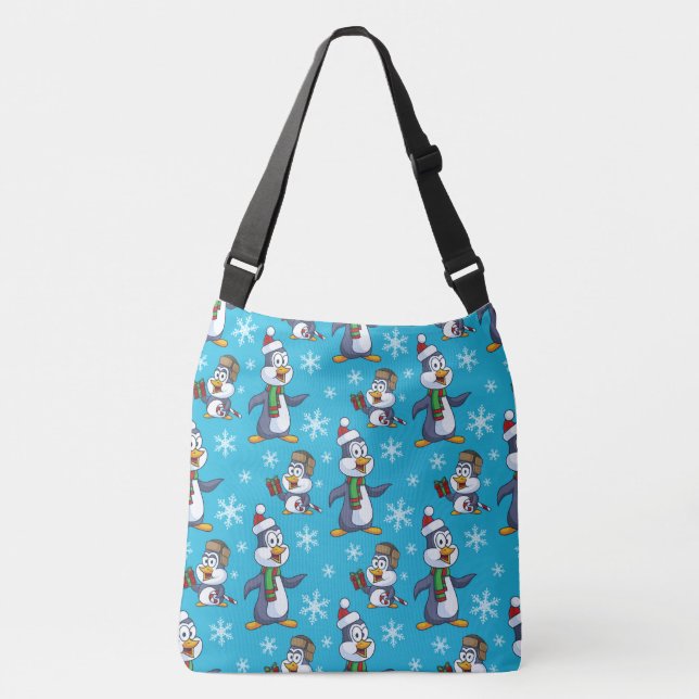 Christmas Penguin Crossbody Bag (Front)