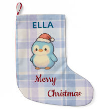 Christmas Penguin Cute Pastel Pixel Art