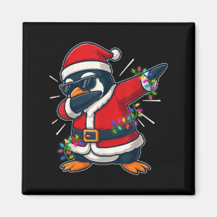 Christmas Penguin Dabbing Lights Santa Xmas For Me Magnet