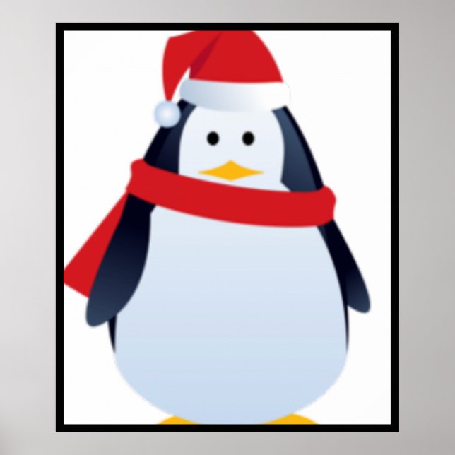 Christmas Penguin Face Poster (Front)