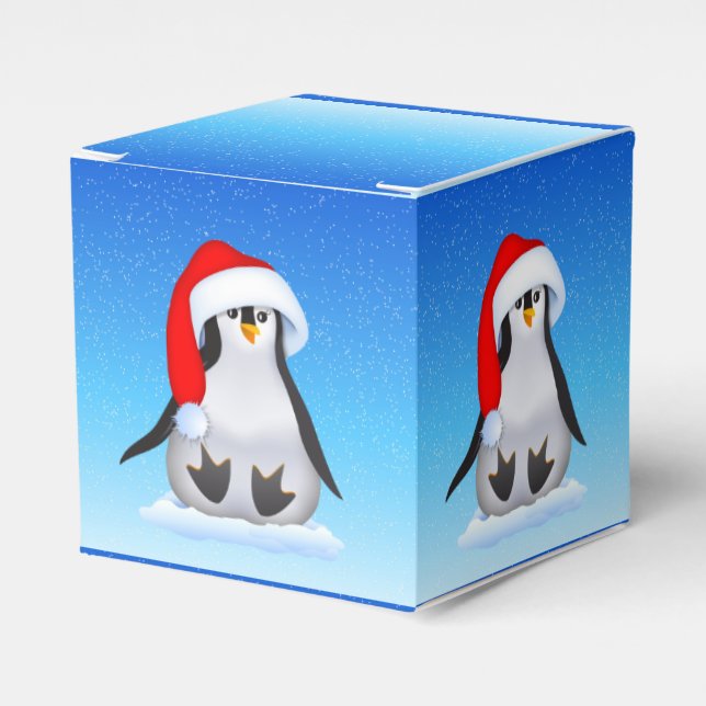 Christmas Penguin Favour Box (Front Side)
