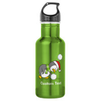 Christmas penguin getting a snow ball