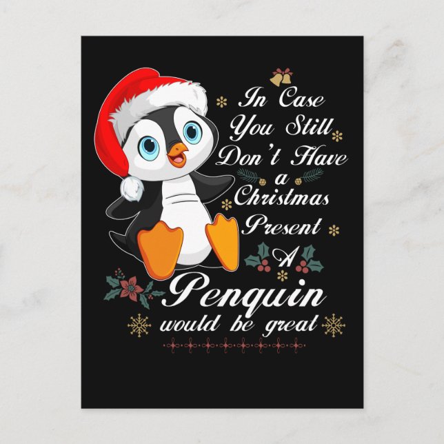 Christmas Penguin Gift Christmas Cute Penguin Postcard (Front)