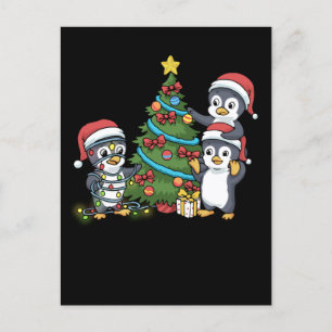 Christmas Penguin Gift Kids Christmas Tree Penguin Postcard