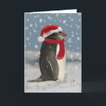 Christmas Penguin Holiday Card<br><div class="desc">What says Merry Christmas more than a little helper penguin from the south pole. These will make a great general X-mas greeting card</div>