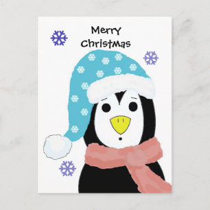 Christmas Penguin Holiday Postcard