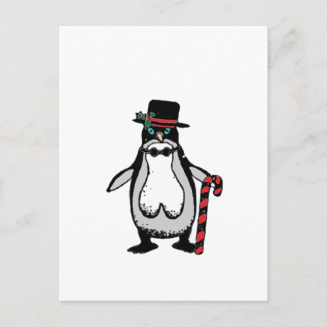 Christmas-Penguin Holiday Postcard (Front)