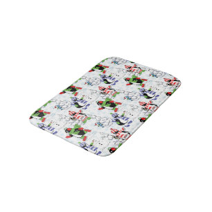 Christmas penguin ice skating bath mat