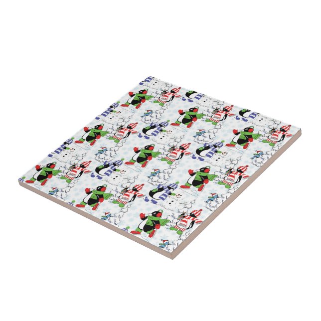 Christmas penguin ice skating tile (Side)