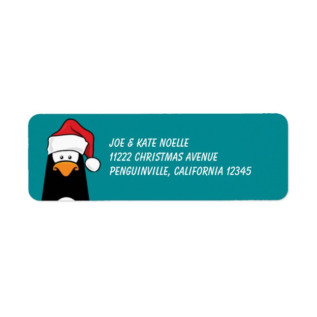 Christmas Penguin in a Santa Hat (Front)