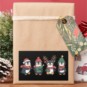 Christmas Penguin Lover Cute Animals Family Xmas Rectangular Sticker