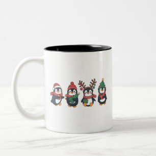 Christmas Penguin Lover Cute Animals Family Xmas Two-Tone Coffee Mug