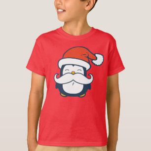 Christmas Penguin Moustache Trend T-Shirt