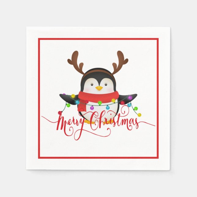 Christmas penguin   napkin (Front)