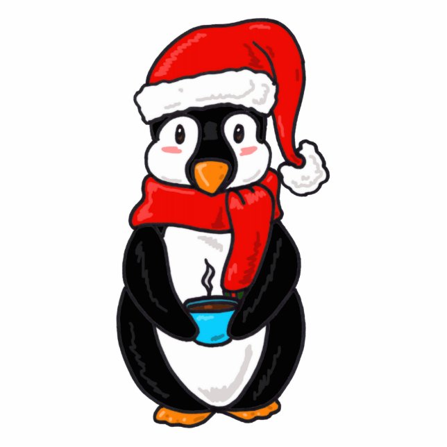 Christmas Penguin Ornament Photo Sculpture Decoration (Front)