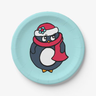 Christmas Penguin Paper Plates