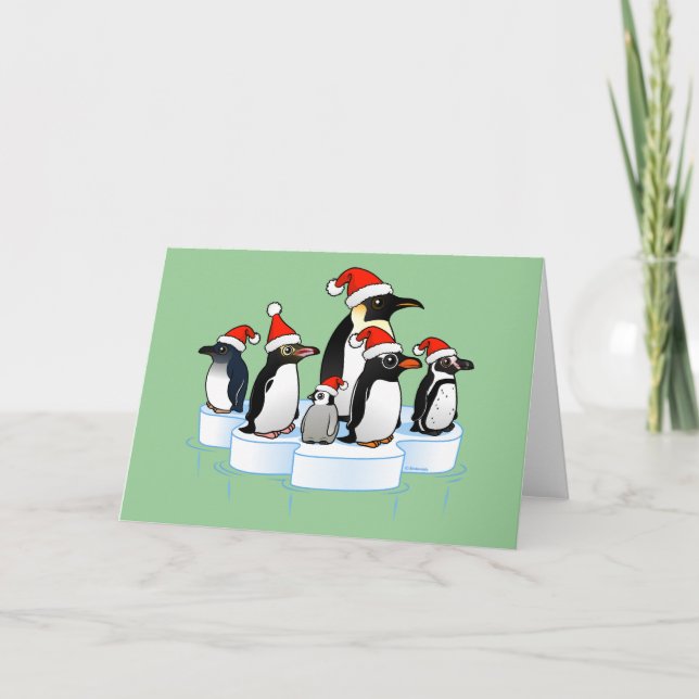 Christmas Penguin Party Holiday Card (Front)
