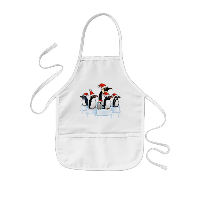Christmas Penguin Party Kids Apron (Front)