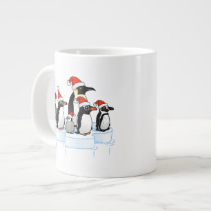 Christmas Penguin Party Large Coffee Mug