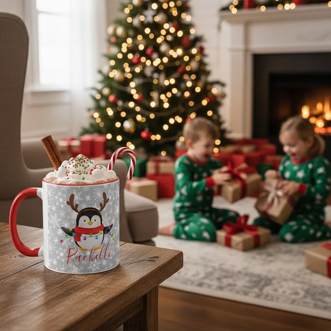 Christmas penguin  personalised  mug (Creator Uploaded)