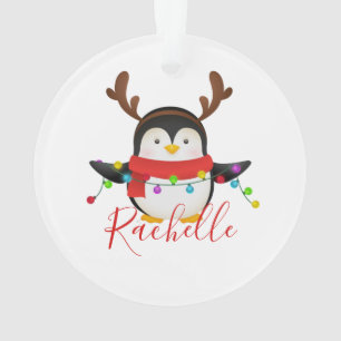 Christmas penguin personalised ornament