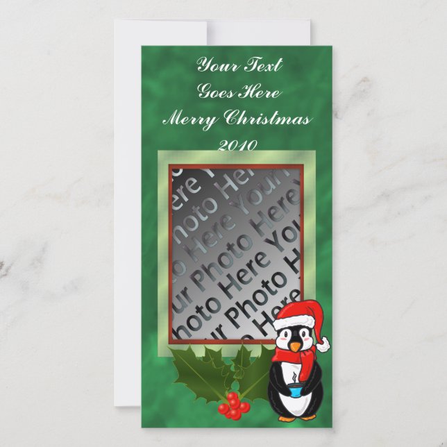 Christmas Penguin Photo Card (Front)