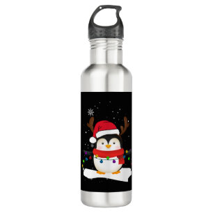 Christmas Penguin Reindeer Christmas tree 710 Ml Water Bottle