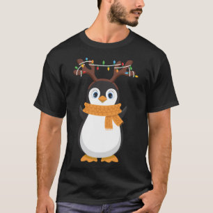 Christmas Penguin Reindeer Santa Holiday Pajama T-Shirt