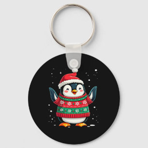 Christmas Penguin Santa Key Ring