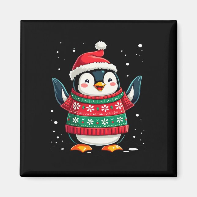 Christmas Penguin Santa  Magnet (Front)
