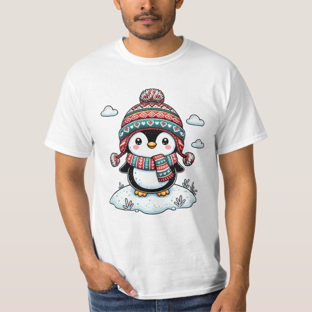 Christmas Penguin | Santa Penguin T-Shirt (Front)