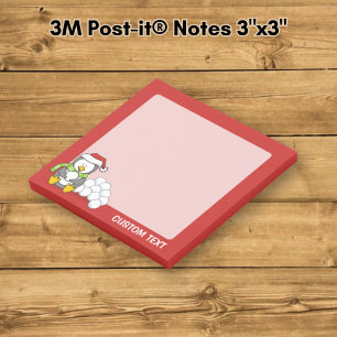 Christmas penguin sitting with snow balls post-it notes
