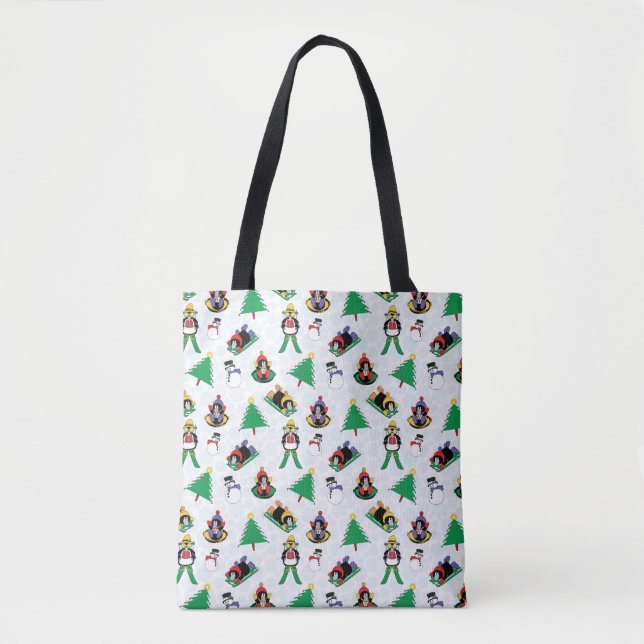 Christmas penguin skiing tote bag (Front)