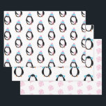Christmas Penguin Snowflakes Whimsical Wrapping Paper Sheet<br><div class="desc">Christmas Pattern Themed Wrapping Paper Sheets Great for gift wrapping and crafts.</div>