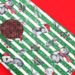 Christmas Penguin Snowman Green Glitter Stripes Wrapping Paper<br><div class="desc">This design may be personalised in the area provided by changing the photo and/or text. Or it can be customised by clicking Personalise this Template and then choosing the click to customise further option and delete or change the colour of the background, add text, change the text colour or style,...</div>